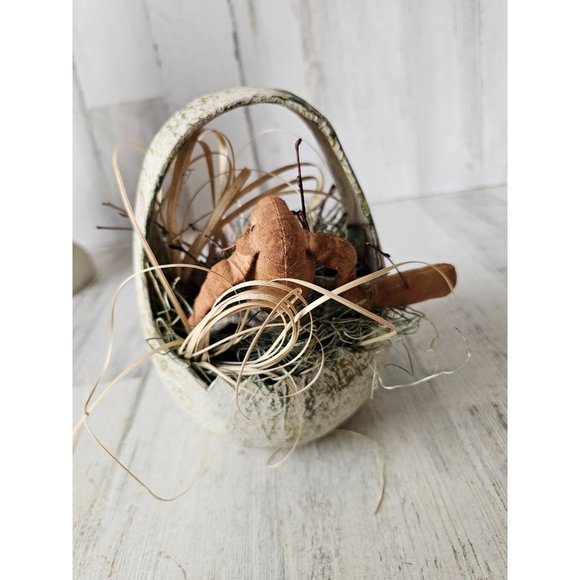 Vintage Easter basket eggs shabby chic unique Easter decor - Picture 3 of 9